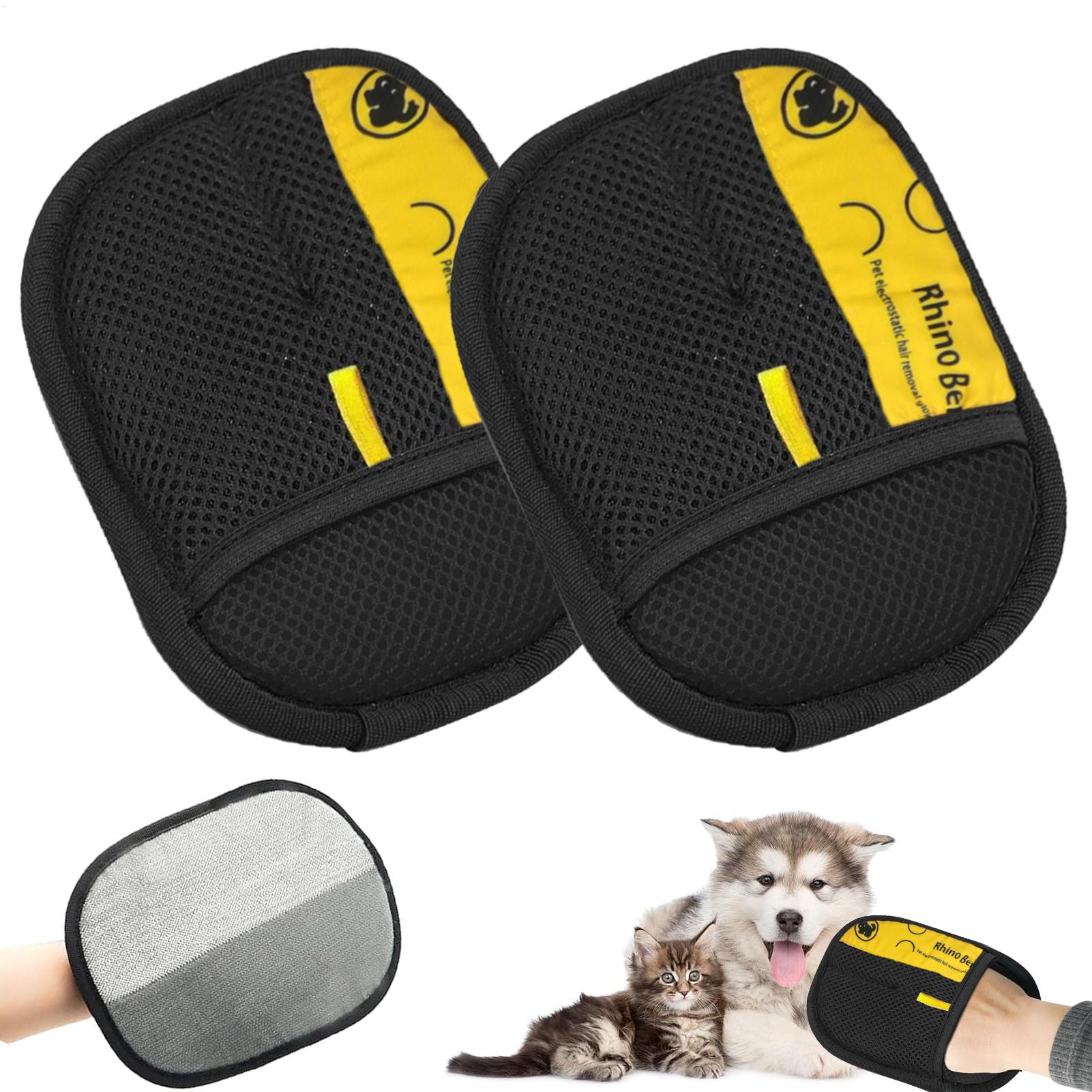 Pet Hair Remover Brush - 2pcs Cat Grooming Gloves Electrostatic Pet
